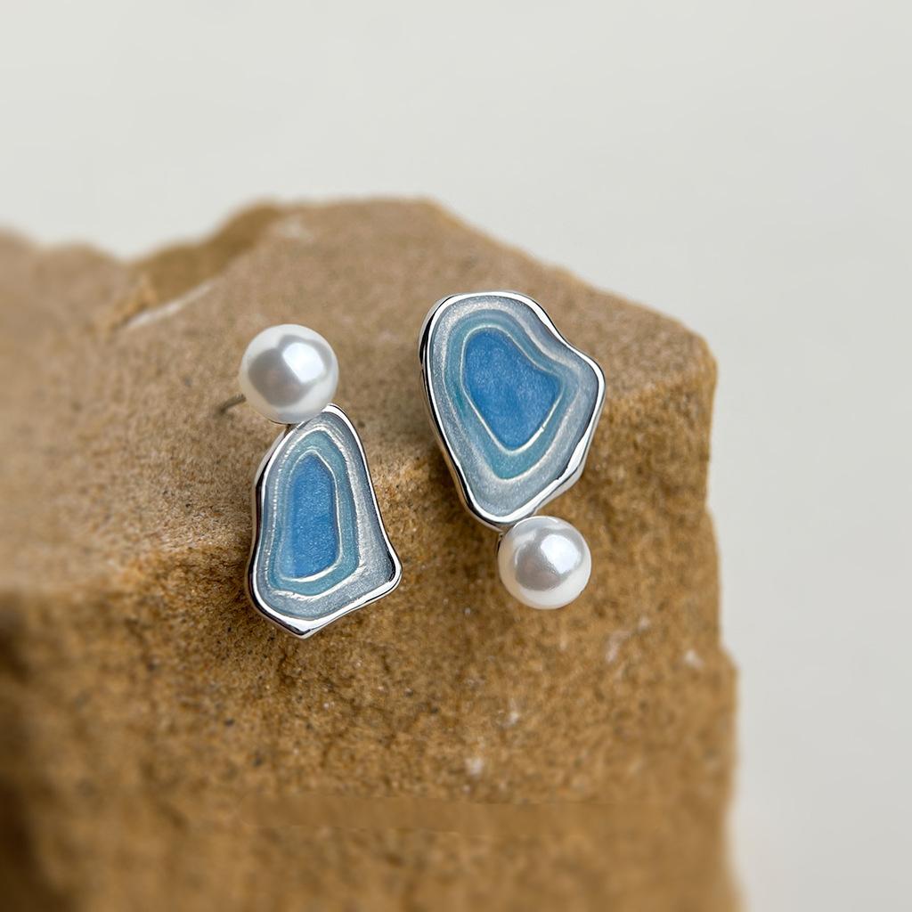 Koyace Salt Lake Drip Glaze Asymmetrical Earrings