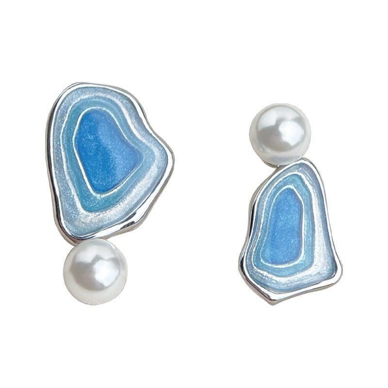Koyace Salt Lake Drip Glaze Asymmetrical Earrings