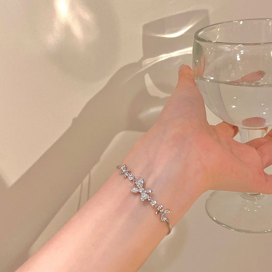 Koyace Shining Butterfly Adjustable Pure Silver Bracelet
