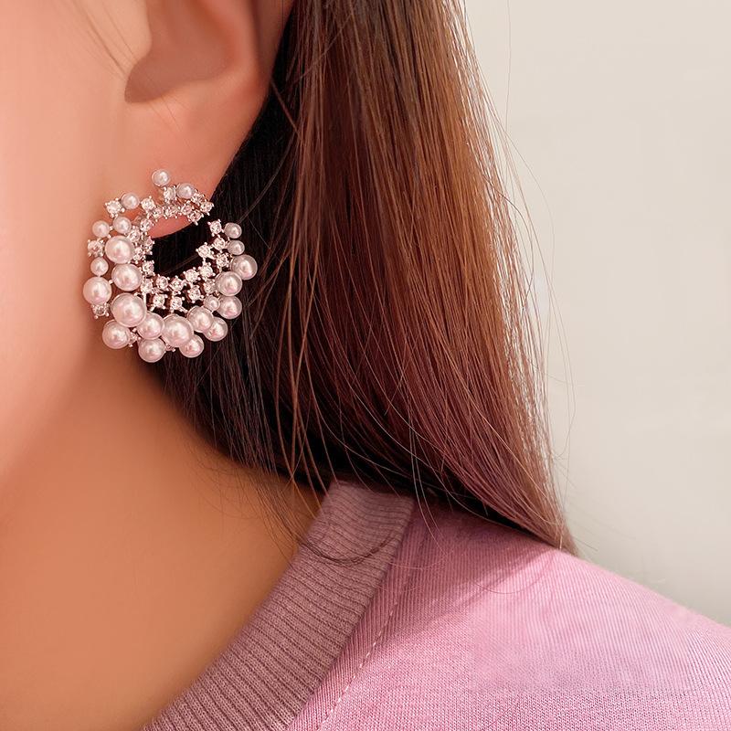 Koyace Shiny Multi-pearl Zircon Wreath Earrings