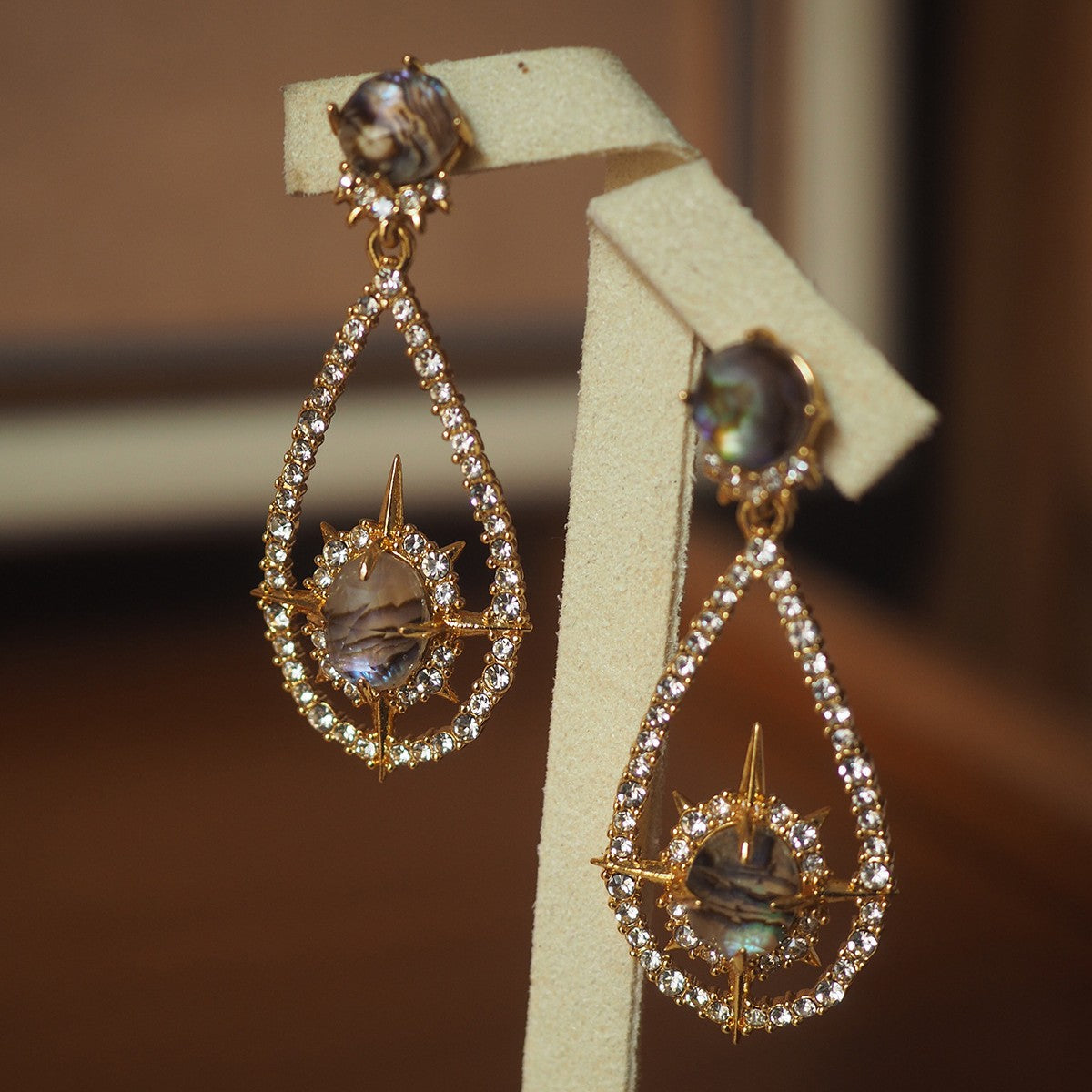 Koyace Teardrop-shaped Diamond-encrusted Frame Earrings