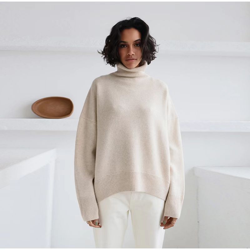 Koyace Thick Knit Loose Polo Neck Sweater