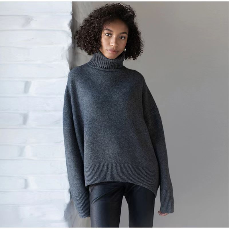 Koyace Thick Knit Loose Polo Neck Sweater