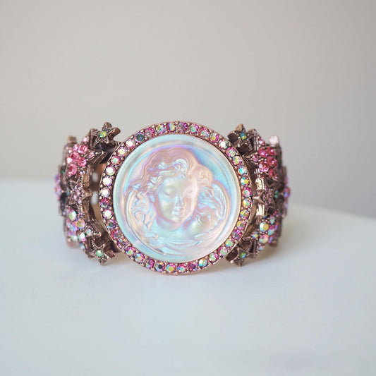 Koyace Vintage Dream Angel Embossed Open Bracelet