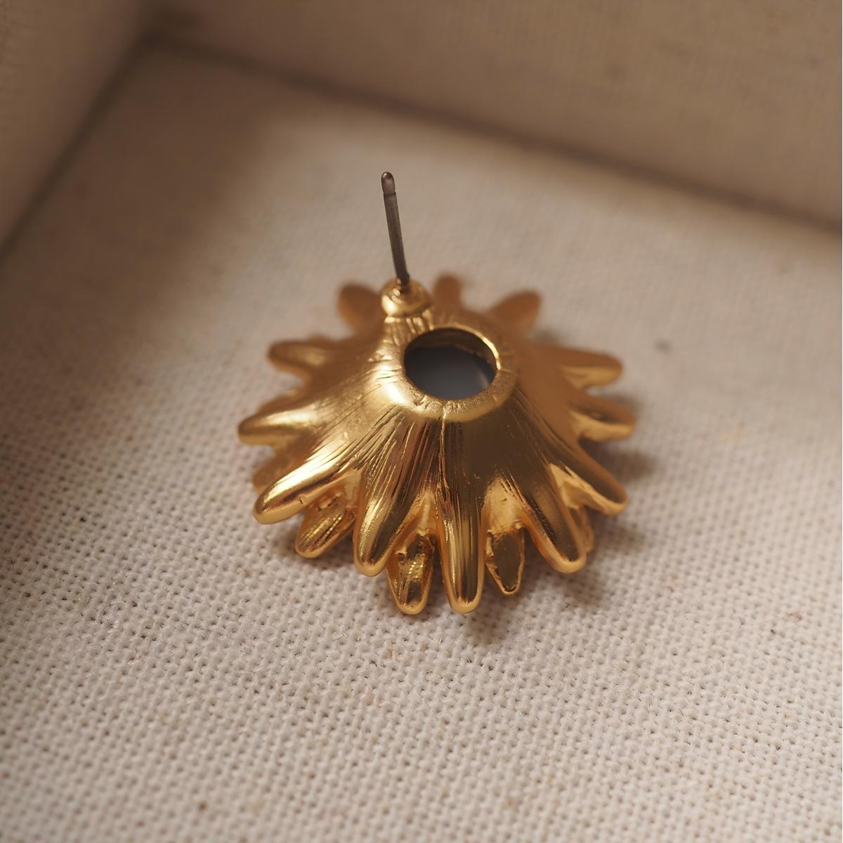 Koyace Vintage Golden Sunflower Ear Clip & Earrings
