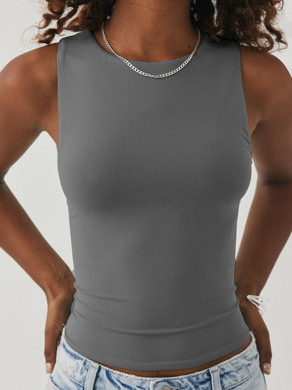 Koyace Y2K Sexy Crop Sleeveless Tight-fitting Round Collar Vest