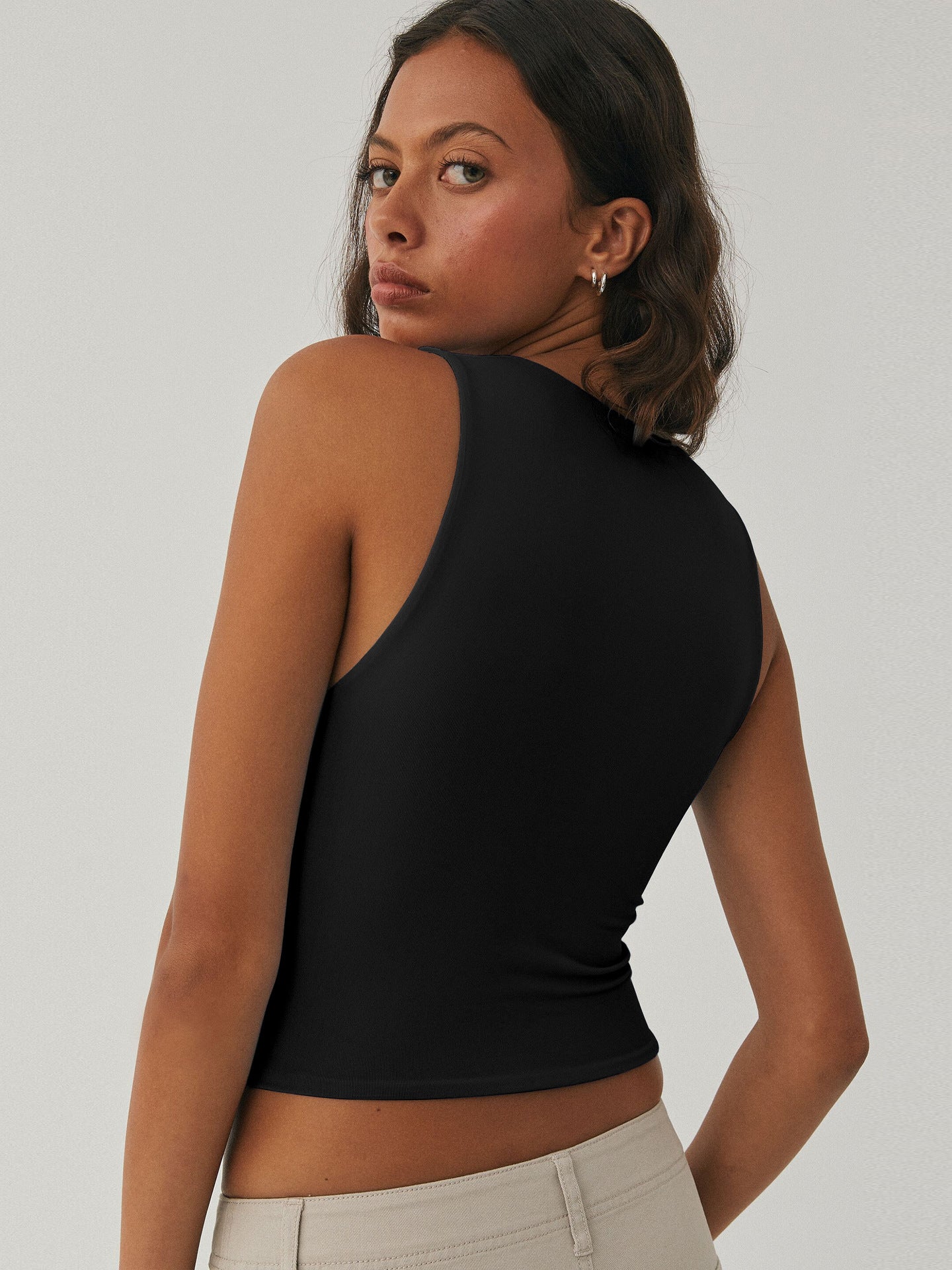 Koyace Y2K Sexy Crop Sleeveless Tight-fitting Round Collar Vest