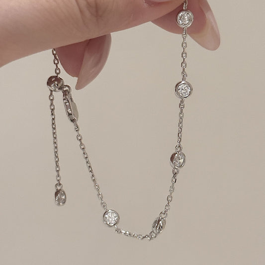 Koyace Zircon Small Bubble Diamond Bracelet Stack And Pulled Available