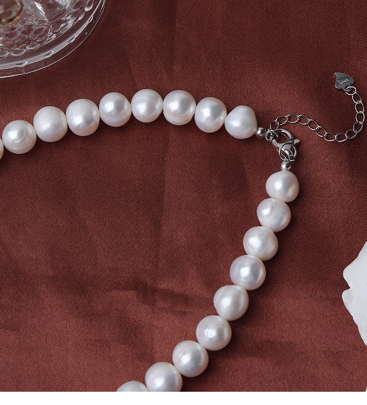 Koyace 9mm Oval Large Beaded Pearl Necklace