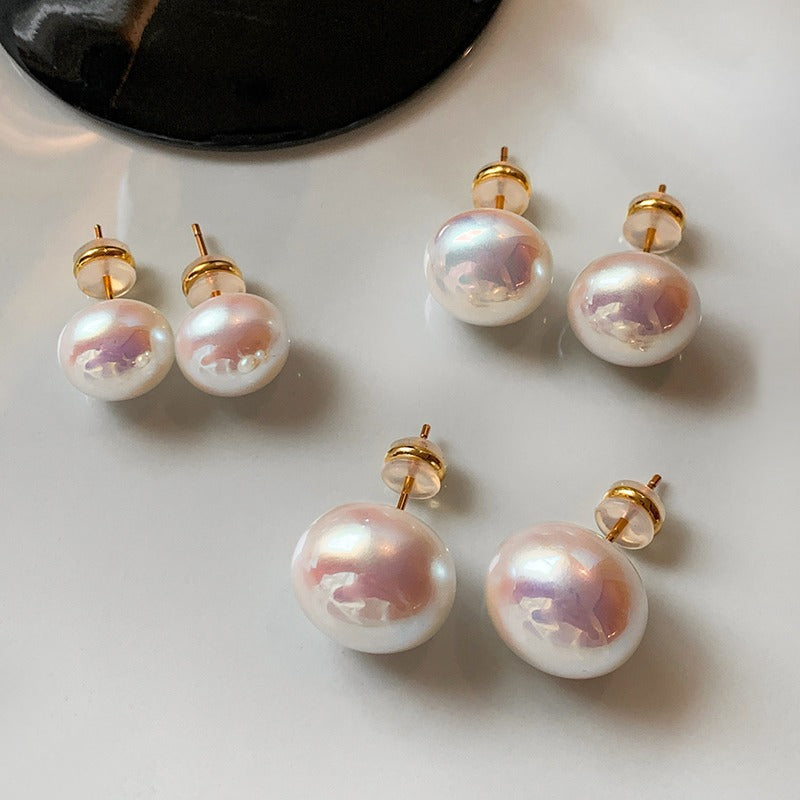 Koyace Pink Oval Pearl Earrings