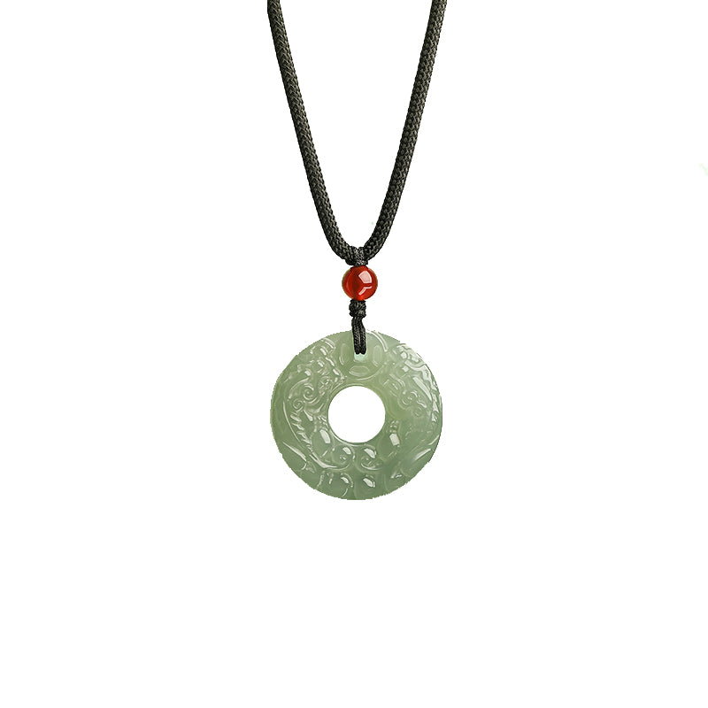 koyace jade donut necklace sapphire pi xiu for safeness and rich 0