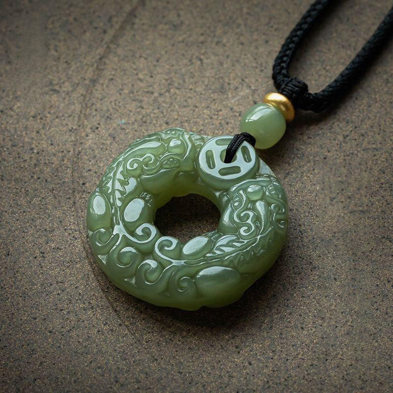 koyace jade donut necklace sapphire pi xiu for safeness and rich