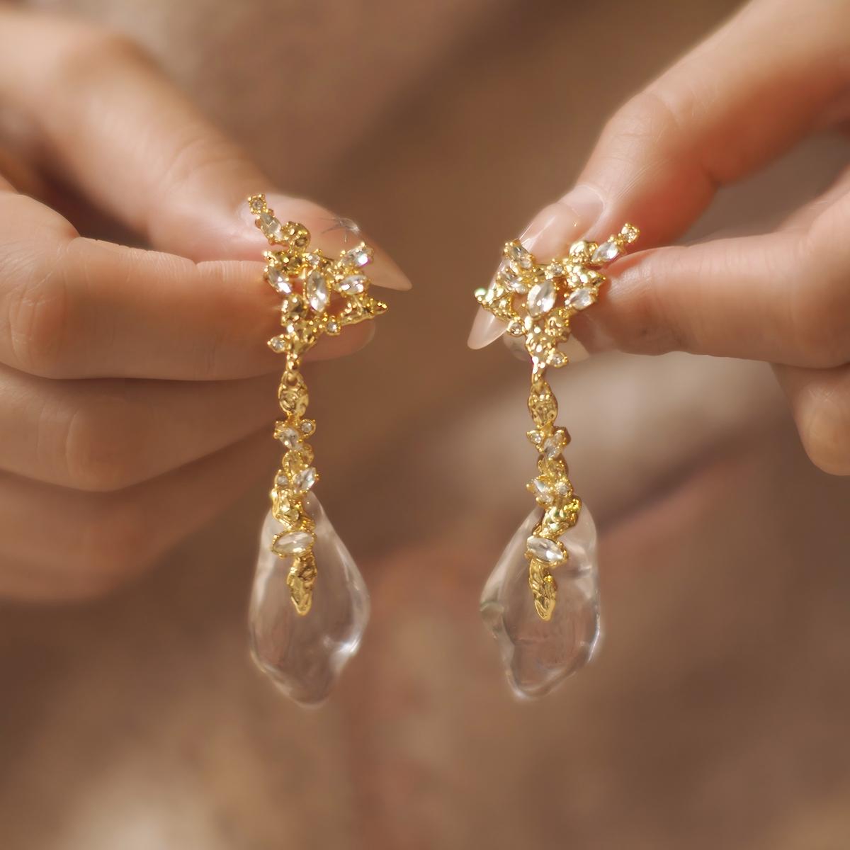 Koyace Crystal Diamond-encrusted Vintage Earrings