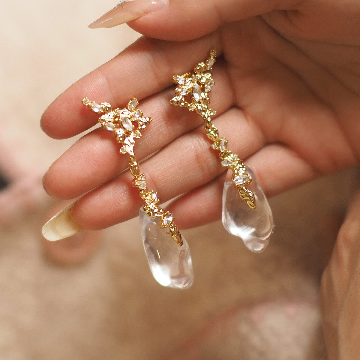 Koyace Crystal Diamond-encrusted Vintage Earrings