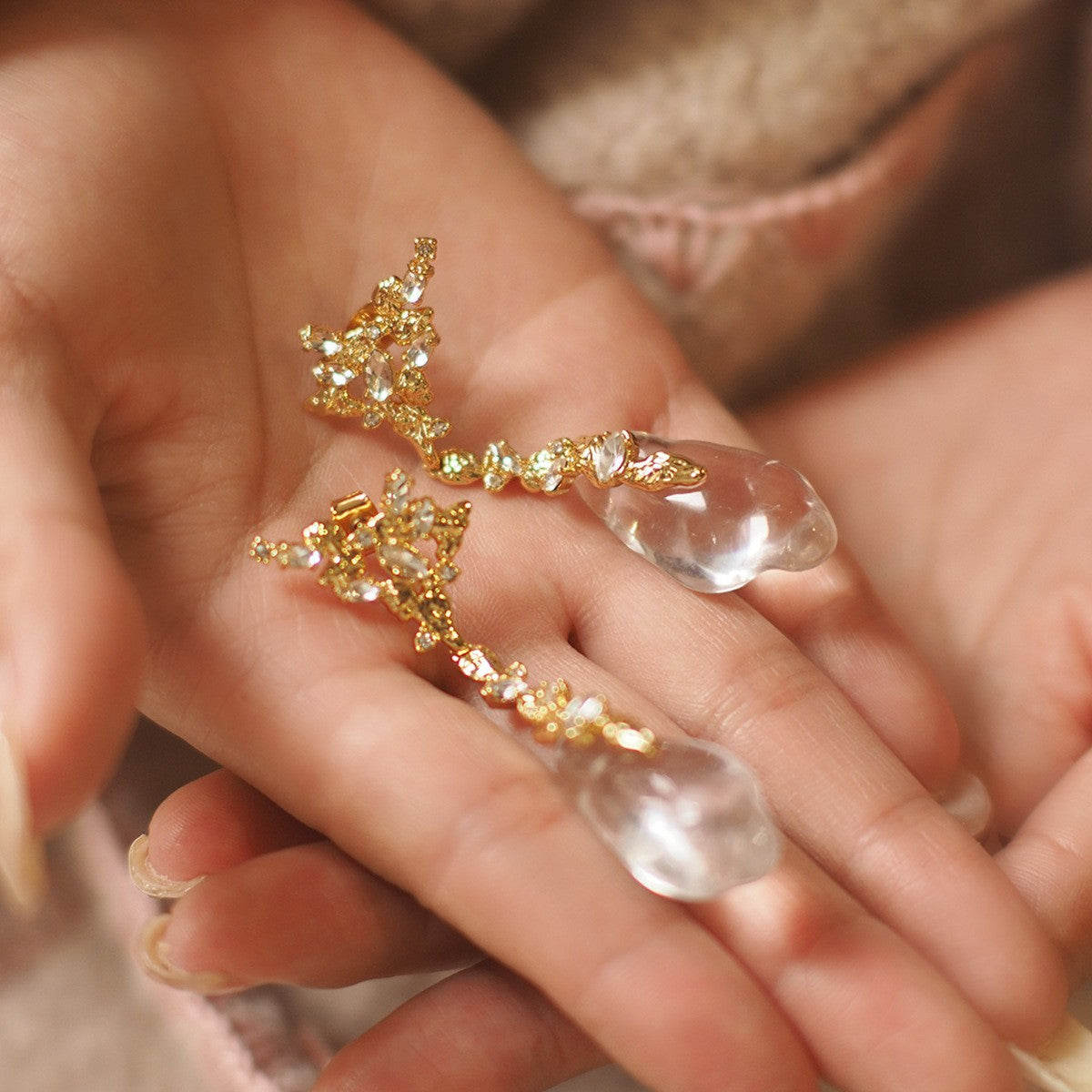 Koyace Crystal Diamond-encrusted Vintage Earrings