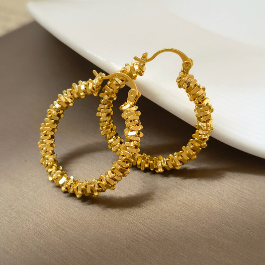 Koyace Irregular Metal Ring Beaded Ear Loops